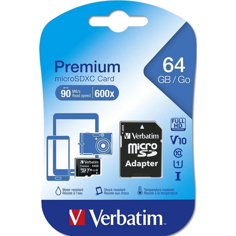 VERBATIM SDXC 64GB MICRO PAMATOVA KARTA PREMIUM UHS-I (U1) (70MB/S), V10, CLASS 10 + ADAPTER https://www.andreashop.sk/files/kat_img/1.jpg_OID_~90000BQOU.jpg