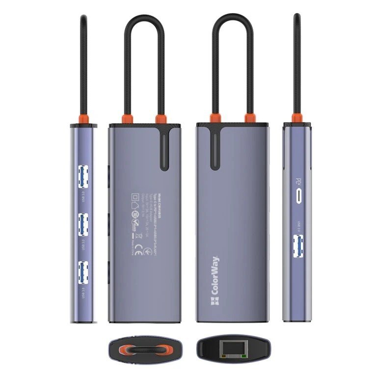 COLORWAY DOCKING STATION USB-C 6-IN-1 TYPE C PD 100W/USB3.0X3/USB2.0/HDMI 4K/RJ45 (CW-HUB03) https://www.andreashop.sk/files/kat_img/12.jpg_OID_~900006L5D.jpg