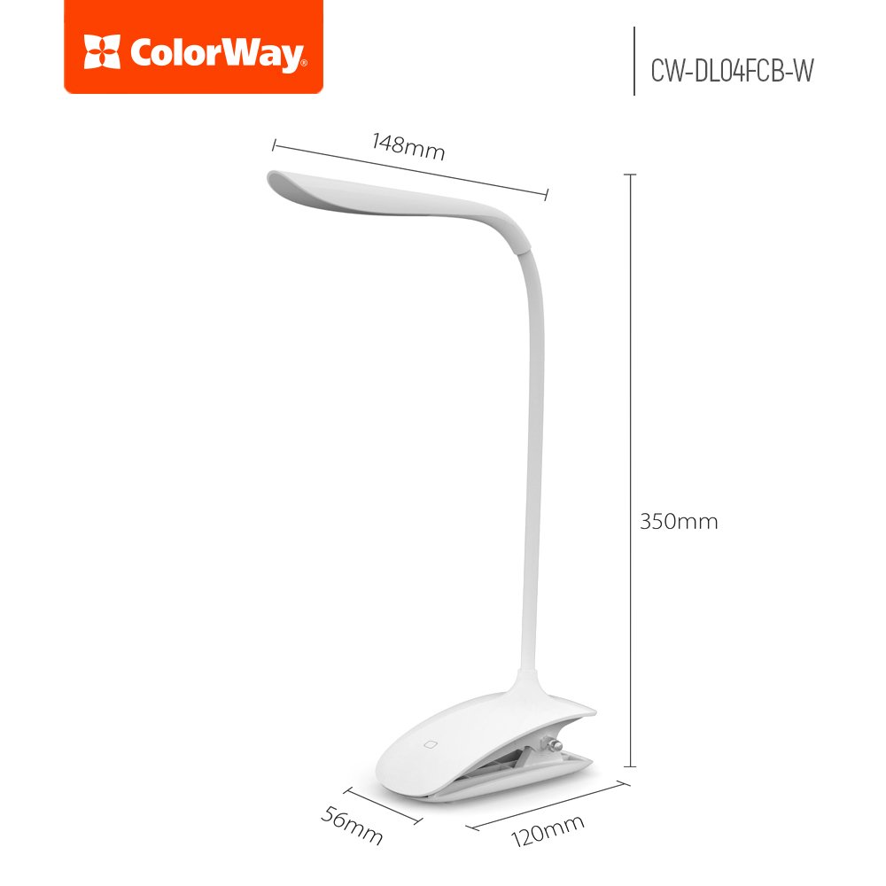 COLORWAY LED STOLNA LAMPA CW FLEXI S KLIPOM NA UCHYTENIE, BIELA (CW-DL04FCB-W) https://www.andreashop.sk/files/kat_img/2.jpg_OID_87TF000901.jpg
