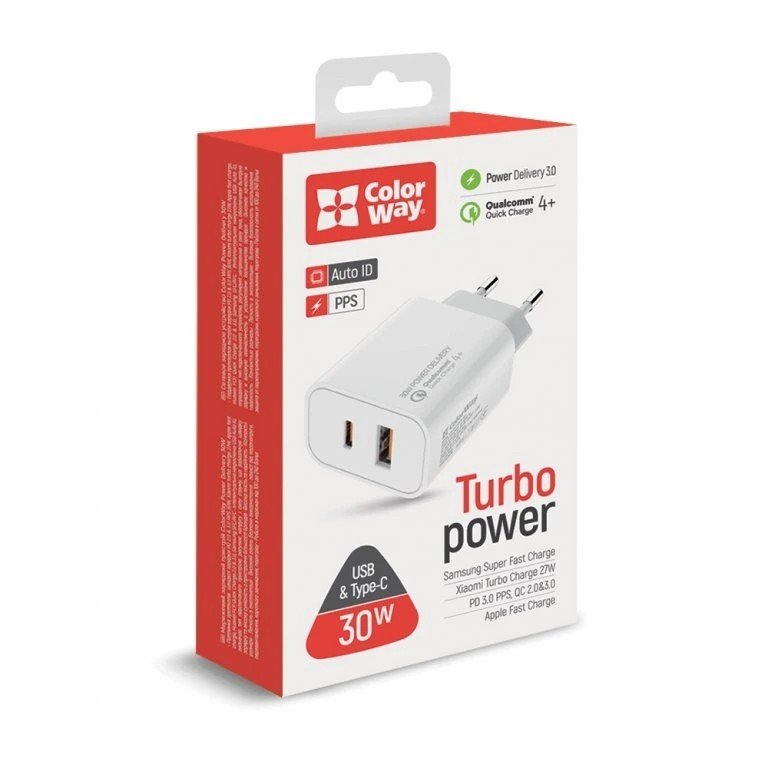 COLORWAY USB CHARGER POWER DELIVERY PORT PPS USB (TYPE-C PD + USB QC3.0) (30W) WHITE (CW-CHS037PD-WT https://www.andreashop.sk/files/kat_img/2.jpg_OID_~900006KBL.jpg