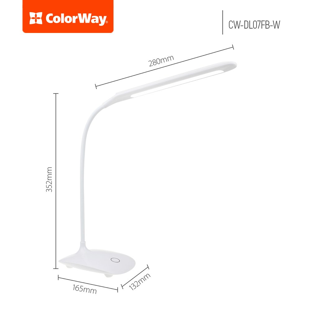 COLORWAY LED STOLNA LAMPA FLEXIBLE 360 SO ZABUDOVANOU BATERIOU, BIELA (CW-DL07FB-W) https://www.andreashop.sk/files/kat_img/3.jpg_OID_E7TF000901.jpg