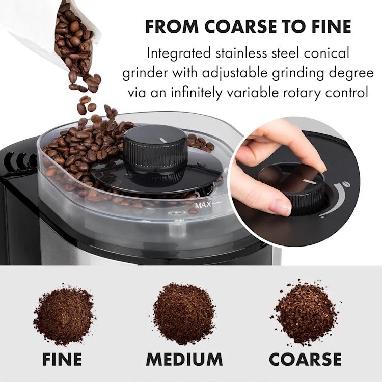KLARSTEIN GRIND & BREW KAVOVAR 900 – 1000 W 10 SALOK 1-LITROVA NADRZ MLYNCEK 10035672 https://www.andreashop.sk/files/kat_img/3.jpg_OID_JGCOI00101.jpg