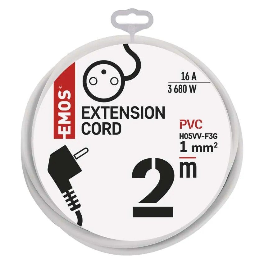 EMOS P0112 PREDLZOVACI KABEL 2 M/1 ZASUVKA/BIELY/PVC/1 MM2 https://www.andreashop.sk/files/kat_img/3.jpg_OID_~9000073N0.jpg