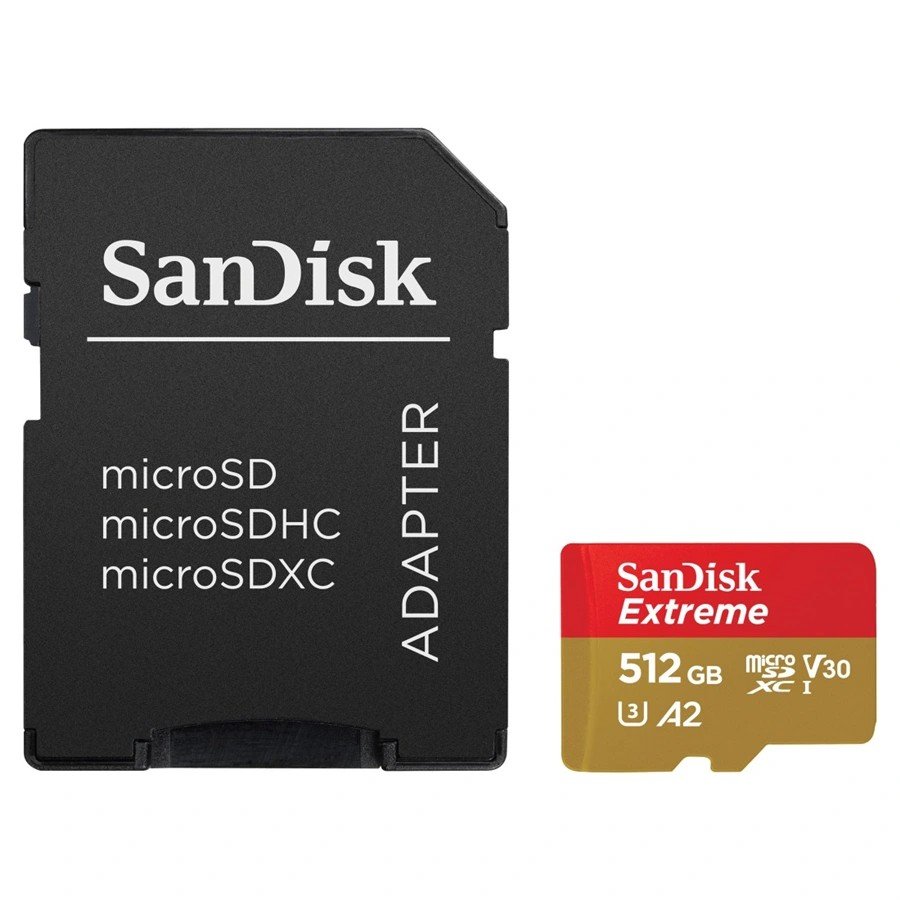 SANDISK 121589 EXTREME MICROSDXC 512 GB + SD ADAPTER 190 MB/S & 130 MB/S A2 C10 V30 UHS-I U3 https://www.andreashop.sk/files/kat_img/3.jpg_OID_~90000B2K6.jpg