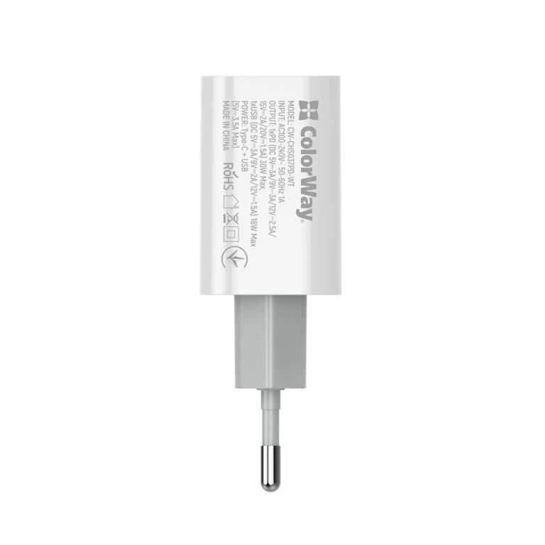 COLORWAY USB CHARGER POWER DELIVERY PORT PPS USB (TYPE-C PD + USB QC3.0) (30W) WHITE (CW-CHS037PD-WT https://www.andreashop.sk/files/kat_img/5.jpg_OID_~900006KBO.jpg