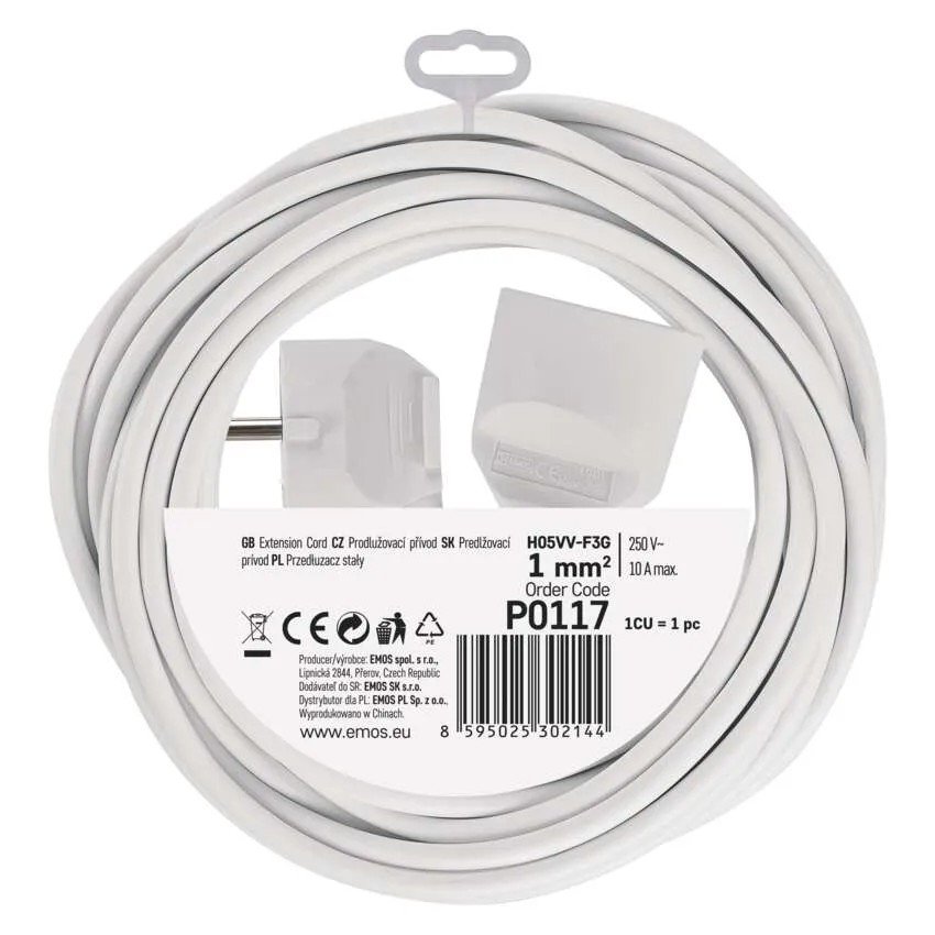 EMOS P0117 PREDLZOVACI KABEL 7 M/1 ZASUVKA/BIELY/PVC/1 MM2 https://www.andreashop.sk/files/kat_img/6.jpg_OID_~9000073J6.jpg