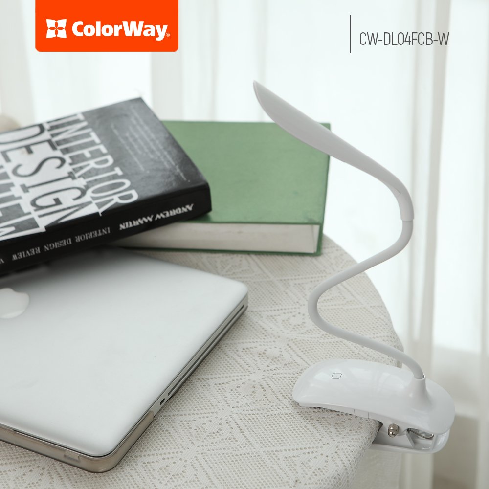 COLORWAY LED STOLNA LAMPA CW FLEXI S KLIPOM NA UCHYTENIE, BIELA (CW-DL04FCB-W) https://www.andreashop.sk/files/kat_img/7.jpg_OID_B7TF000901.jpg