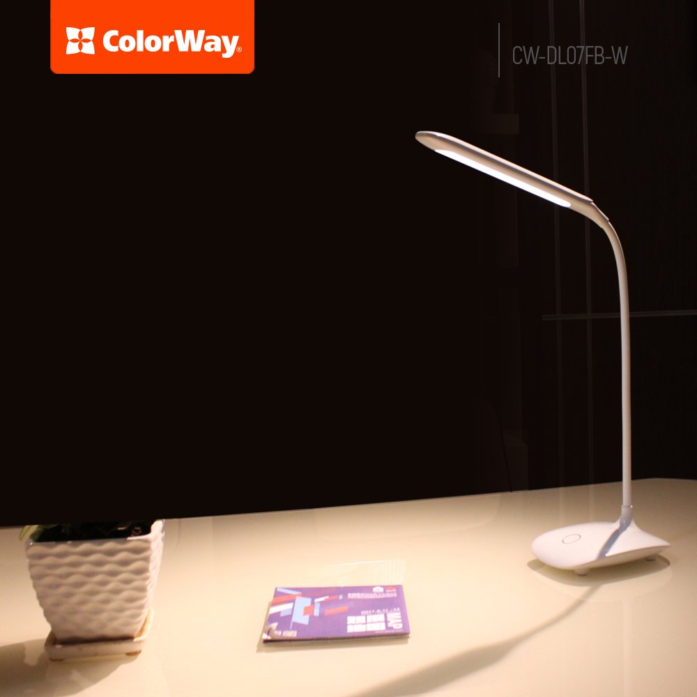 COLORWAY LED STOLNA LAMPA FLEXIBLE 360 SO ZABUDOVANOU BATERIOU, BIELA (CW-DL07FB-W) https://www.andreashop.sk/files/kat_img/8.jpg_OID_J7TF000901.jpg