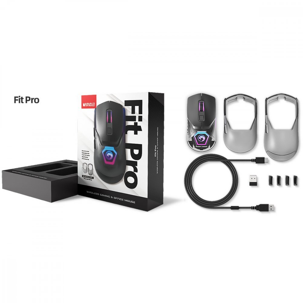 MARVO MYS FIT PRO G1, 19000DPI, 2.4 GHZ, OPTIKA, 7TL., BEZDR., BIELA, VSTAVANA BATERIA, RGB PODSV. https://www.andreashop.sk/files/kat_img/MMMWWG1CGT00_02.jpg_OID_ZR70J00101.jpg