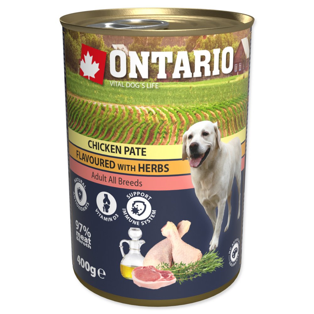 ONTARIO KONZERVA CHICKEN PATE FLAVOURED WITH HERBS, 400G https://www.andreashop.sk/files/kat_img/ONTARIO_1.jpg_OID_722II00101.jpg