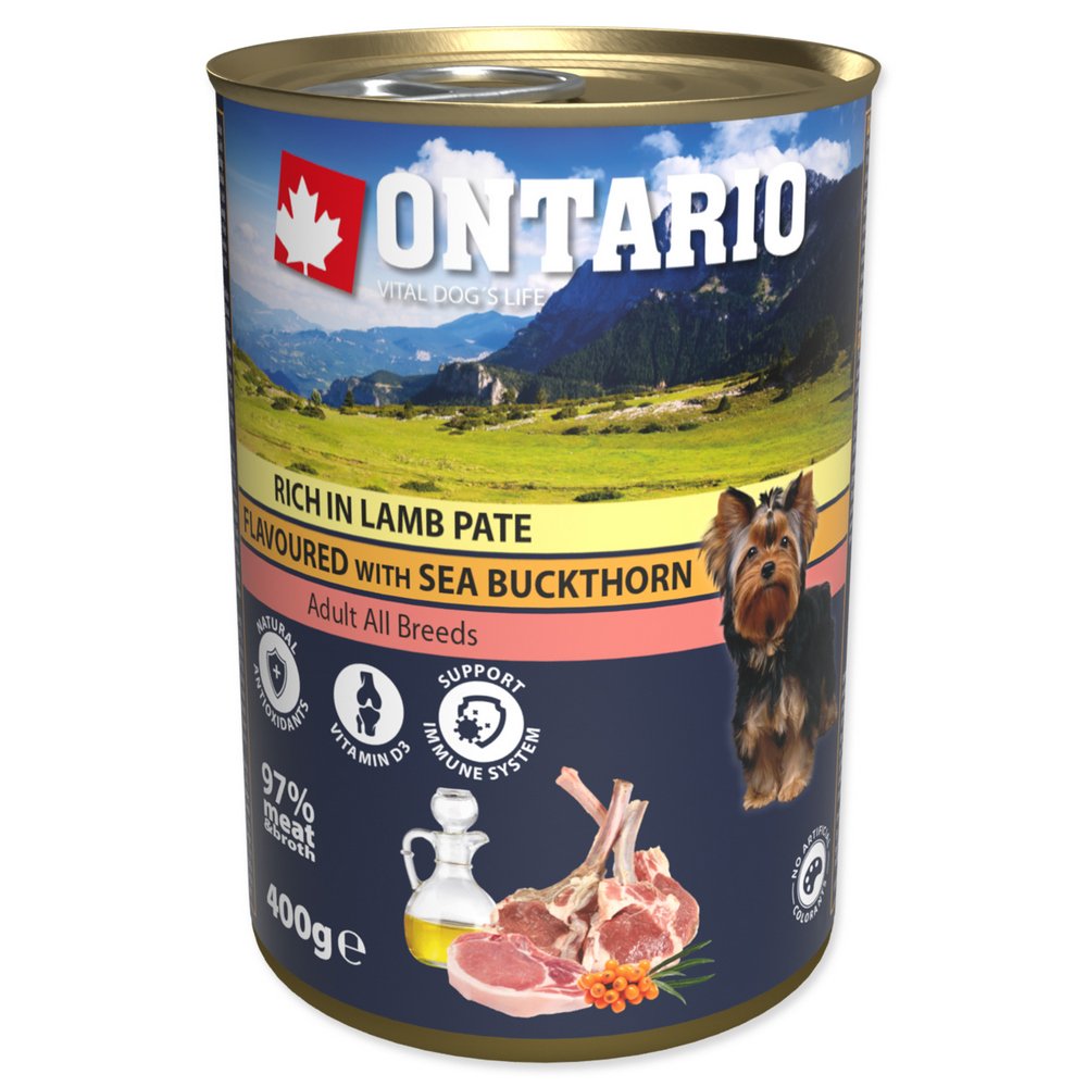 ONTARIO KONZERVA RICH IN LAMB PATE FLAVOURED WITH SEA BUCKTHORN 400G, 214-21162 https://www.andreashop.sk/files/kat_img/ONTARIO_1.jpg_OID_Z0ONI00101.jpg