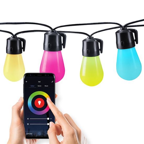 SOLIGHT WO795 LED SMART VONKAJSIA RETAZ S RGB ZIAROVKAMI, BLUETOOTH, 15 ZIAROVIEK, 14M+6M, 10W https://www.andreashop.sk/files/kat_img/SOLIGHT_1.jpg_OID_PCOVI00101.jpg