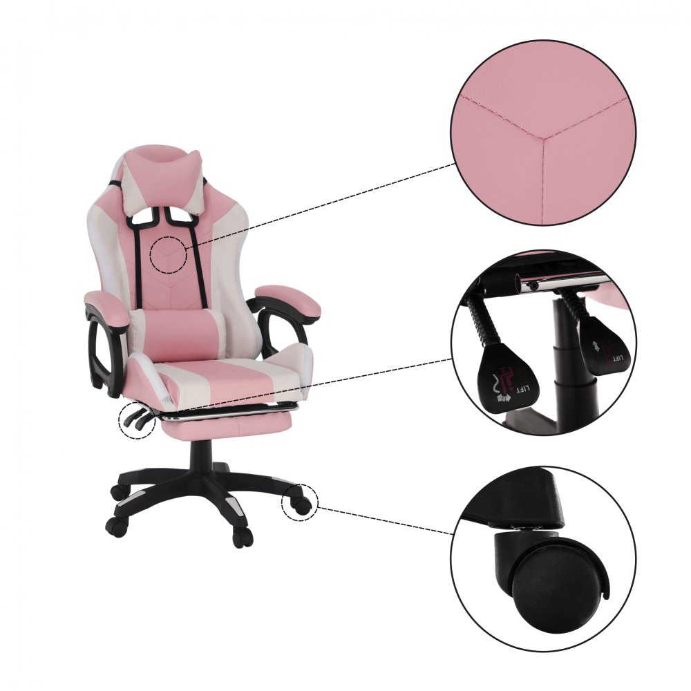 KONDELA JOVELA KANCELARSKE/HERNE KRESLO S RGB LED PODSVIETENIM, RUZOVA/BIELA https://obrazky.kondela.sk/Files/950937000/950937764/jovela-01-lupa.png