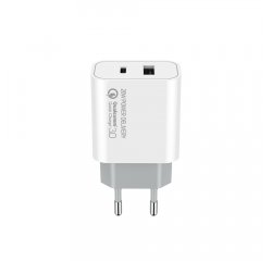 COLORWAY AC NAB. TYPE-C PD + USB QC3.0, 20W V2, BIELA (CW-CHS025QPD-WT)