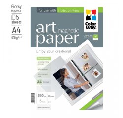 COLORWAY FOTOPAPIER CW ART LESKLY MAGNETICKY 690G/M2,5KS,A4 (PGA690005MA4)