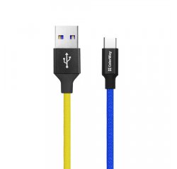 COLORWAY KABEL USB TYPE-C, NATIONAL, 2.4A 1M, MODRO-ZLTY (CW-CBUC052-BLY)
