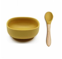 MARTONS SILIKONOVA MISKA S PRISAVKOU+ LYZICKA SET MANGO