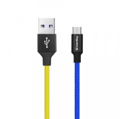 COLORWAY KABEL USB MICROUSB, NATIONAL, 2.4A 1M, MODRO-ZLTY (CW-CBUM052-BLY)